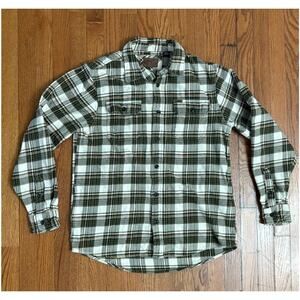 Orvis Men's Green Plaid Long Sleeve Button Down Cotton Shirt Medium- EUC